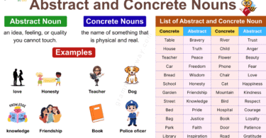 Abstract and Concrete Nouns Definition and Examples with List