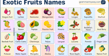 Exotic Fruits Names with Pictures - Rare and Seasonal Types
