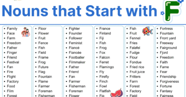 Nouns that Start with F: 400+ Nouns List with Pictures