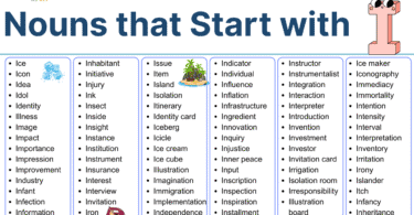 Nouns that Start with I: 550+ Words List in English