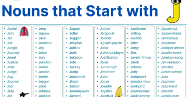 nouns that start with J list and examples